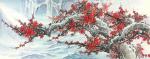 刘慧敏日志-国画梅花三幅《寒梅傲雪》，追求唯美，尺寸39*140cm。喜【图2】