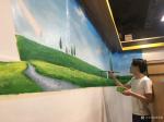 周海波日志-在深圳阳光湾畔，田园风光壁画开始施工，每个画家都是虔诚的背影【图4】