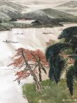 叶仲桥日志-这张《大地生辉》的大画，是由一位本土企业家订制的大画（装裱后【图2】