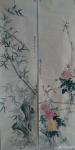 朱德宾日志-国画四条屏《梅、兰、竹、菊》已完成，喜欢的来吧，仿古色宣纸。【图2】