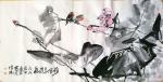 甘庆琼日志-私人订制的国画花鸟画《荷风弄清气》68x136cm【图1】