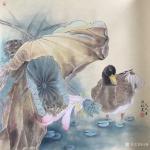 汪林日志-工笔花鸟画《秋》，尺寸50x50cm，戊戍年新作【图2】
