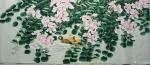 姜进清日志-国画花鸟画“成双成对”系列，尺寸小六尺180x70cm。花前【图2】