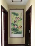 胡记领藏宝-工笔花鸟画《荷塘神韵》，四尺，这是山东滨州朋友发来的反馈，玄【图1】