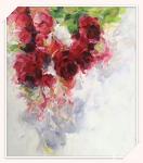 周海波日志-现代北欧油画，花卉类，尺寸80*80，欢迎订制，可自选装裱框【图1】