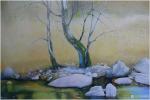 冯保民日志-水彩画新作，《宁静的湖畔》，四幅近似风格，表现宁静的大自然风【图1】