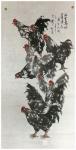 张健日志-《站在高处看得远》国画动物画鸡系列作品，68x138cm，请【图1】
