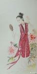 韩梅日志-古典工笔美女画欣赏，尺寸68*138cm。【图1】