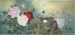 汪林日志-新作品《牡丹蝶来》工笔花鸟画，尺寸145x66cm，欢迎结缘【图3】