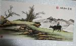 刘安同日志-国画山水人物画《牧童》系列作品两幅，尺寸四尺68x138cm【图1】