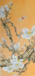 韩梅日志-《白梅》，《黄角兰》，复古工笔花鸟画，尺寸115X52厘米，【图2】