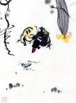 龚光万日志-国画写意花鸟画《  丝瓜  • 鸡雏 》，附局部图，尺寸四尺【图3】