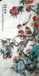 刘文生日志-北石山人中国画作品《仙桃祝寿》，国庆作于北京，尺寸68x13【图1】