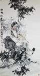 石川日志-石川国画人物画《大道无边》，《紫气东来》老子骑牛出关图，《观【图1】