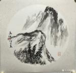 冯增木日志-国画山水画斗方一组《高山流水》，《迎客松》，《幽境》；近有画【图3】