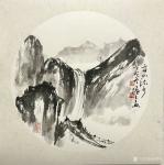 冯增木日志-国画山水画斗方一组《高山流水》，《迎客松》，《幽境》；近有画【图5】
