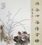 安士胜日志-国画工笔花鸟画《梅兰竹菊》系列书画结合新作品欣赏。第一幅国画【图2】