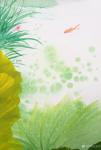 王征明日志- 国画水意画《绿荷》系列作品，尺寸80x80cm，荷花配蝴蝶【图3】