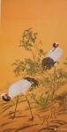 韩梅日志-国画花鸟仿古工笔画《鹤寿图》，尺寸四尺竖幅68x138cm，【图1】