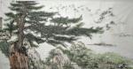 刘协文日志-国画山水画迎客松系列作品《劲松》，作品尺寸八尺整张340x1【图1】