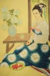 韩梅日志-国画人物工笔画《仕女图》美女吃荔枝，尺寸四尺竖幅68x138【图4】
