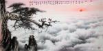 罗树辉日志-国画山水画白云苍松系列作品《壮观》，尺寸四尺整张横幅68×1【图5】