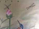 汪林日志-新作品国画工笔花鸟画《荷花翠鸟蜻蜓》创作完成，尺寸160x4【图2】