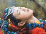 周海波日志-人物油画«石上休息的红衣少女»,延续了两三年前的民族题材，这【图2】