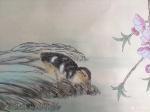 汪林日志-工笔花鸟画《桃花鸳鸯》尺寸140x70cm；附局部图，请欣赏【图2】