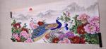 胡记领日志-国画牡丹作品牡丹孔雀，牡丹金鱼，尺寸小八尺98X240CM，【图2】