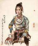 王晓鹏日志-水墨画人物写生系列国画作品《侗家姑娘》中国人是最美的！
 【图5】