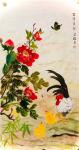 宋继兰日志-国画公鸡《吉利图》尺寸四尺竖幅168X38cm,乙亥年冬月新【图2】