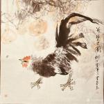 覃莽日志-国画花鸟画公鸡系列作品《雄风》《大吉图》等4幅，作品尺寸68【图3】