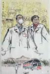 于波日志-国画人物画武汉抗疫专题作品：《民族脊梁》《万民一心，众志成城【图1】