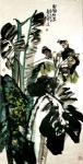 甘庆琼日志-国画花鸟芭蕉系列作品《映窗叶叶芭蕉绿，啼鸟声声新雨余》作品尺【图4】