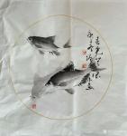 冯增木日志-宣纸绘图国画鱼系列作品《海深任尔行》《鱼乐天地》《悠然自得》【图3】