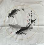冯增木日志-宣纸绘图国画鱼系列作品《海深任尔行》《鱼乐天地》《悠然自得》【图5】