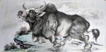 谷风日志-牛年画牛，国画动物画《牛气冲天》《牛转乾坤》，作品尺寸四尺横【图1】