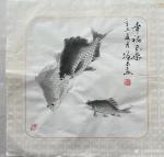 冯增木日志-国画鱼小品画一一鱼鳞的几种表现形式；
作品名称《乐在江湖》【图3】