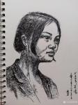 邓烈根日志-人物头像肖像速写作品欣赏；《女青年》《清纯女孩》《男青年》《【图2】