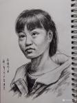 邓烈根日志-人物头像肖像速写作品欣赏；《女青年》《清纯女孩》《男青年》《【图3】