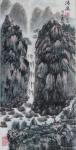 刘开豪日志-国画山水画《清泉》， 竖幅 作品尺寸34cmX68cm。【图1】