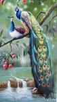 黎群日志-布面油画，尺寸80X160㎝，这幅名为的《荔枝孔雀图》中，描【图2】