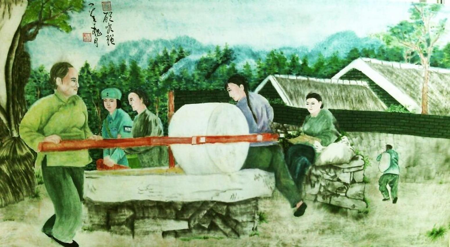 顾顺强国画作品《【推磨】作者顾顺强》【图0】