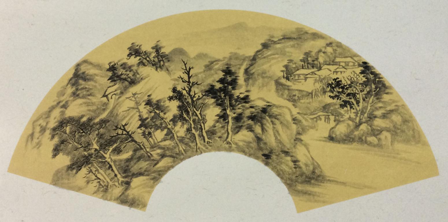 闻超国画作品《【扇面2】作者闻超》【图0】