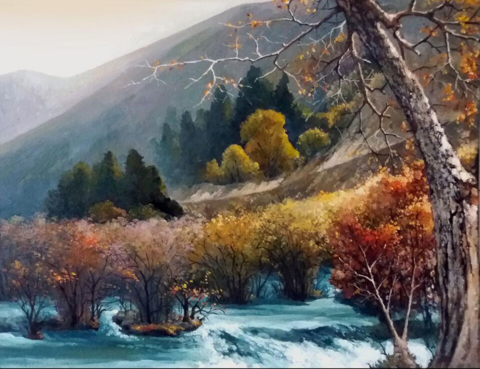 高剑峰油画作品《【九寨沟】作者高剑峰》【图0】