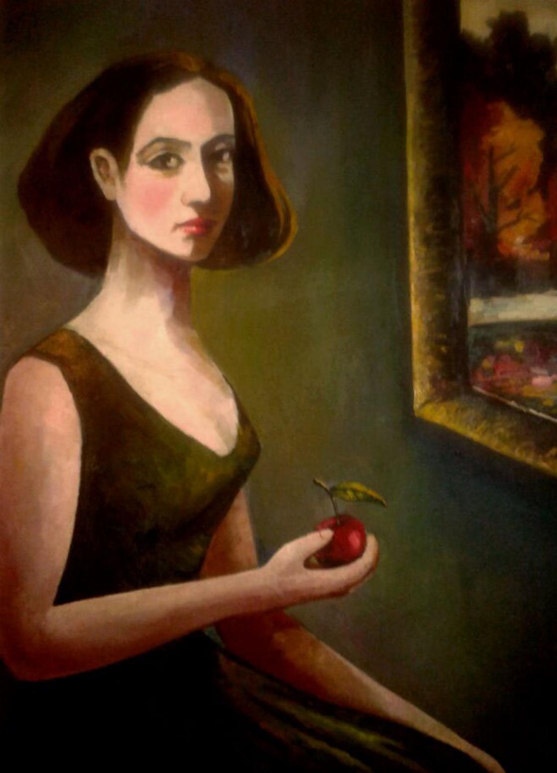 高剑峰油画作品《【少女之苹果】作者高剑峰》【图0】