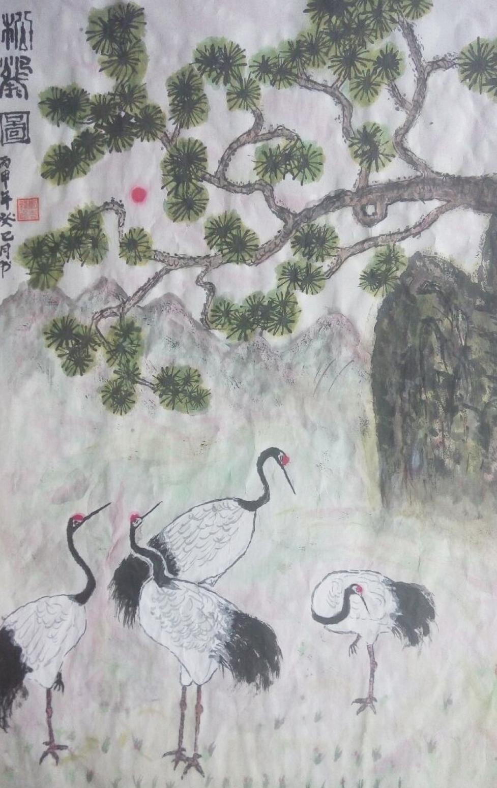 刘先锋国画作品《【白鹤】作者刘先锋》【图0】