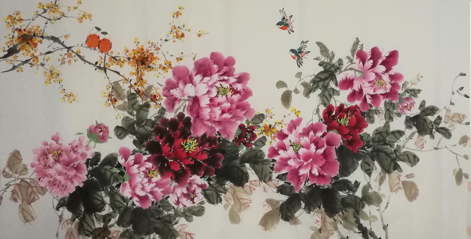 王长泉国画作品《鸟语花香》【图0】