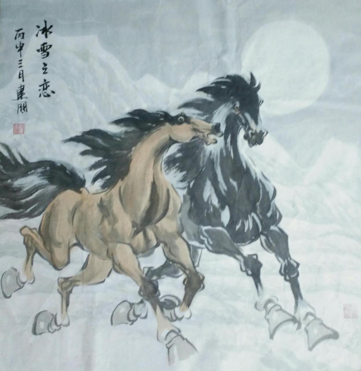 刘建国国画作品《【冰雪之恋】作者刘建国》【图0】